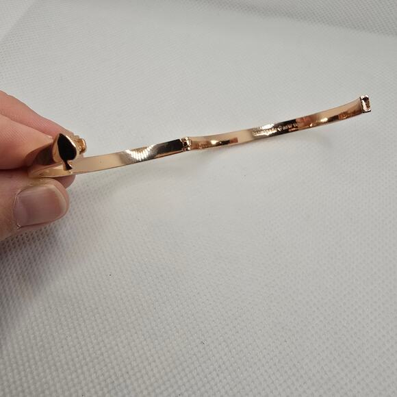 Kate Spade Rose Gold Thin Hinge Spade Bangle Bracelet - Picture 3 of 8